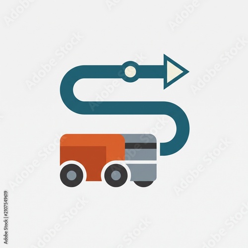 2D Flat Design Autonomous Mobile Robot Icon