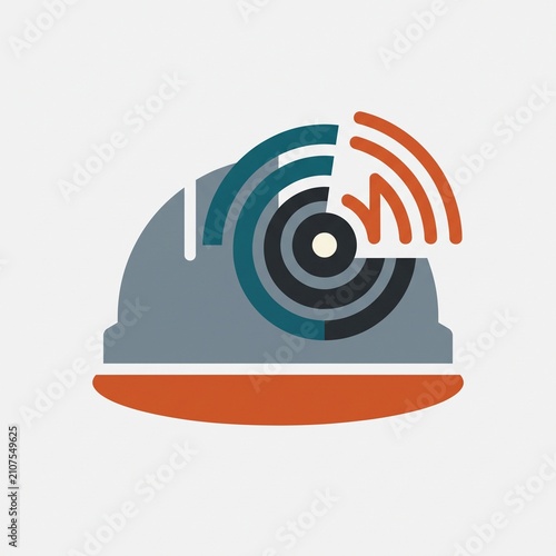 2D Flat Design Industrial Safety Sensor Icon