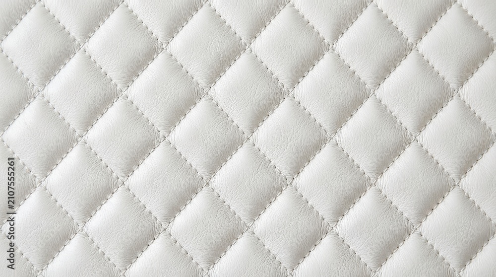 Obraz premium Elegant diamond quilted white leather texture for interior design and fashion