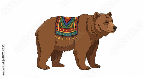 vector illustration of a cartoon brown bear
