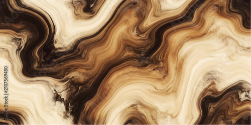 Принти на полотні A striking abstract design showcases fluid, swirling patterns in rich shades of brown, beige, and black, creating a mesmerizing and sophisticated texture that evokes natural stone or liquid art