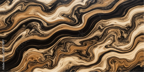 Картината върху платно A mesmerizing abstract swirl of liquid gold and deep black creates a dynamic and luxurious backdrop, evoking a sense of opulence and movement