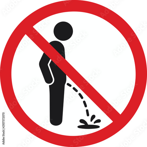 Bild auf Leinwand No peeing sign vector illustration isolated on white background