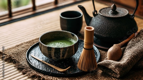 Matcha tea preparation traditional japanese ceremony