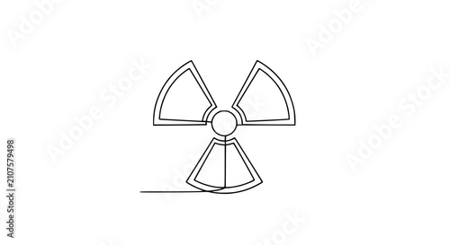 Bild auf Leinwand Minimalist outline of a radiation hazard symbol, representing danger and radioac