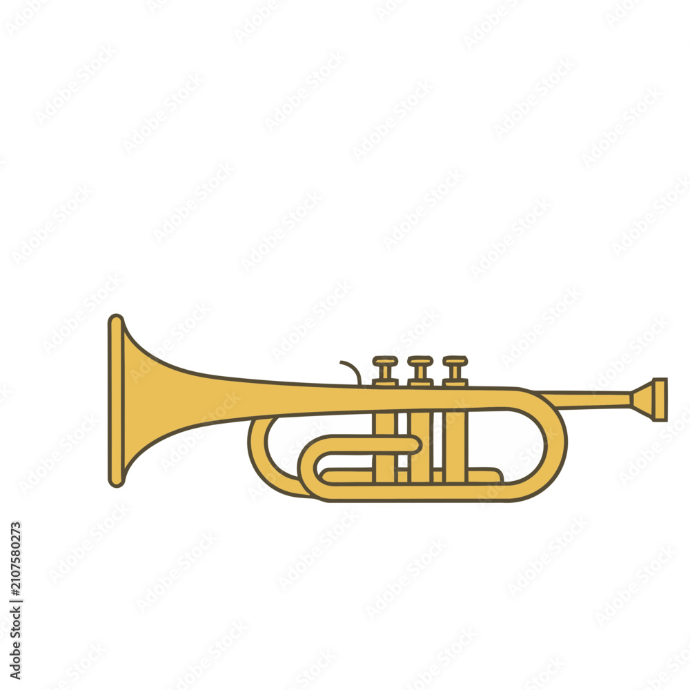 Fototapeta premium Golden Trumpet Illustration