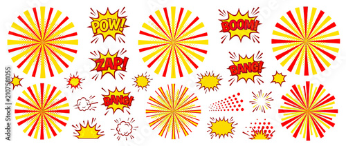 Fotografie Retro Comic Book Sound Effect Elements Collection