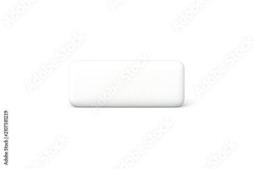 Plain White Eraser Isolated on Transparent Background