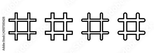 Hashtag icon set vector. hashtag sign and symbol
