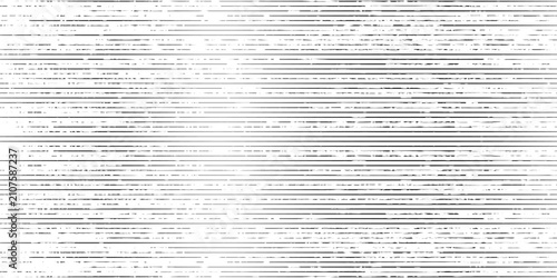 Horizontal distressed lines texture. Black aged striped pattern background. Linear halftone scratch photocopy wallpaper. Damaged scanned image concept backdrop. Old worn paper effect print. Vector