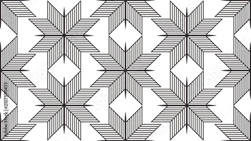 Foto Geometric seamless pattern vector background with abstract line art star element