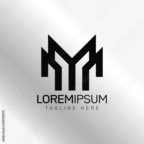 Modern Letter MY Monogram Real Estate Vector Logo Template