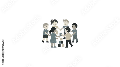 Foto Diverse group of people standing together.