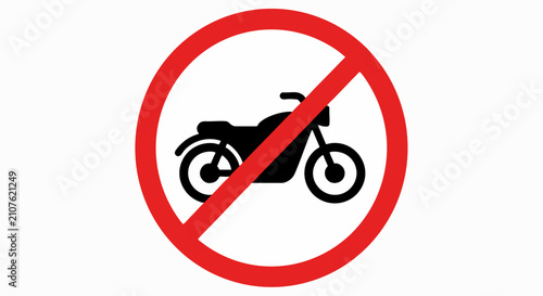 No Motorcycle Entry Traffic Sign Isolated on White