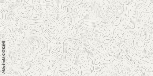 Schilderij op canvas Seamless topographic map pattern featuring contour lines on a light gray backgro