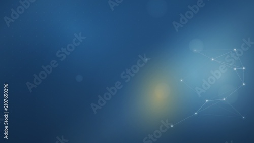 Obraz na płótnie Abstract network of points and lines on blue background