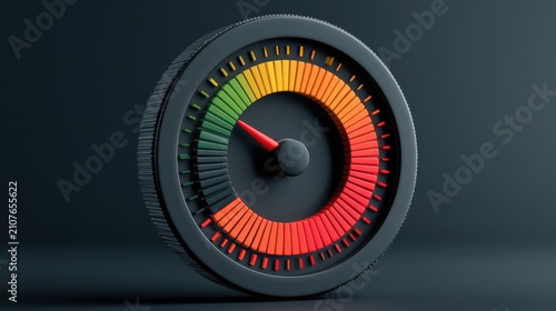 A digital meter displaying floating betting confidence levels combined with risk assessment indicators for informed decision-making in gambling or financial contexts.