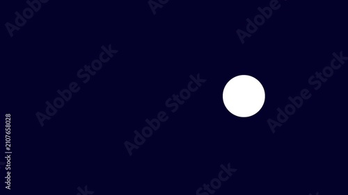 Abstract futuristic orb with a glowing white core and rotating circular rings on a dark navy background, seamless looping animation