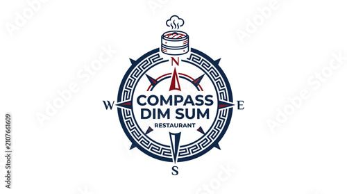 Photos Compass Dim Sum restaurant logo with steamer basket.