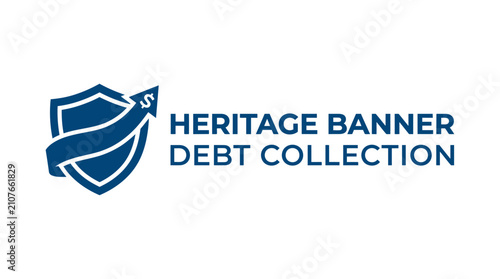 Heritage debt collection logo with shield and upward arrow.