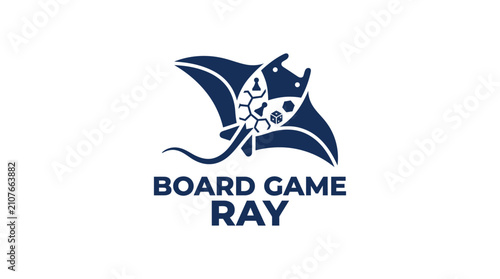 Obraz na płótnie Stingray logo composed of board game pieces and dice.