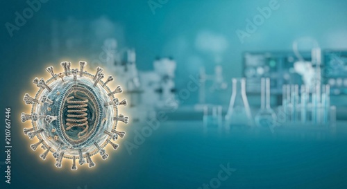Futuristic Virus Research and Medical Biotechnology Laboratory Concept