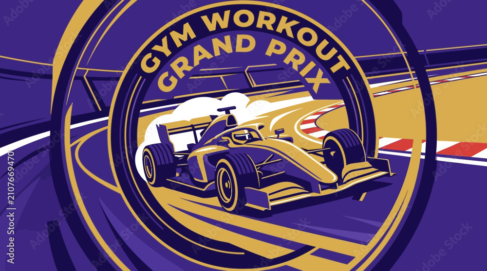 Obraz premium Gym Workout Grand Prix Racing Graphic