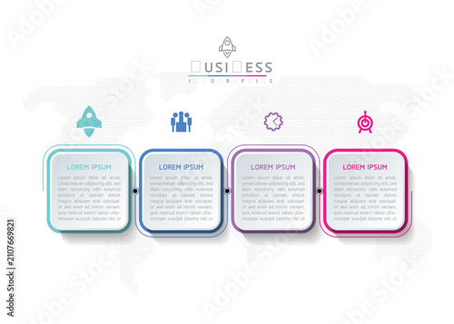 Vector infographic template showing steps or processes for business presentations and design creation.