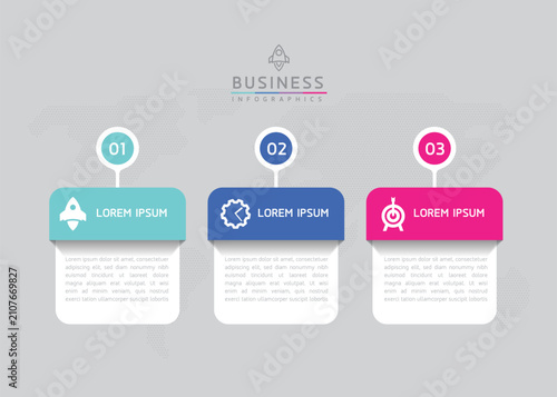 Vector infographic template showing steps or processes for business presentations and design creation.
