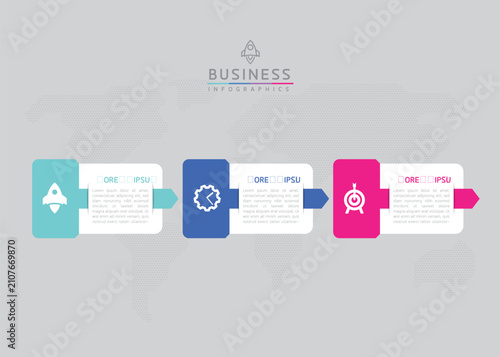 Vector infographic template showing steps or processes for business presentations and design creation.
