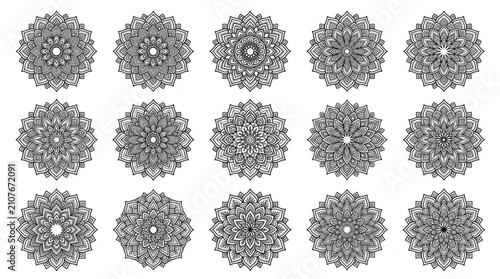 Bild auf Leinwand Abstract Black and White Particle Cluster Patterns.