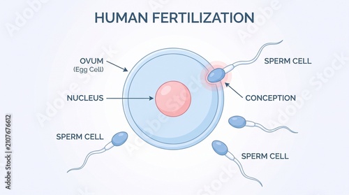 Human fertilization process diagram