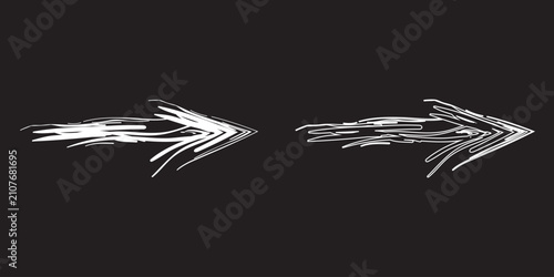 Hand Drawn Brush Arrow Vector Set - Grunge Paint Stroke Direction Arrows Collection, Sketch Navigation Icons Isolated.