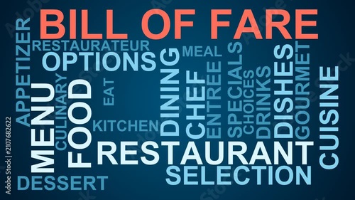 Bill Of Fare Word Cloud