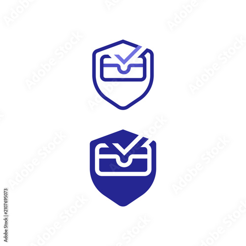Secure Credit Card with Shield and Check Mark Logo Design Payment Security Vector Icon