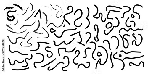 Foto Hand Drawn Brush Strokes, Lines, Shapes & Ink Design Elements Vector Pack
