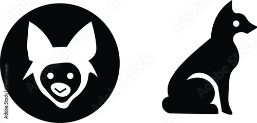 Photography Black Animals Different Icon Set with Wildlife Farm Pets Birds Fish and Reptile