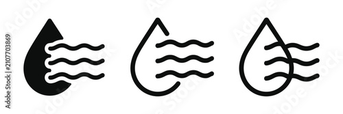 Quadro su tela Evaporation icon set, quick dry, wet to dry, moisture evaporation and fast dryin