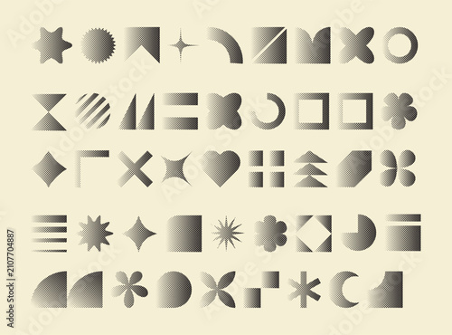 Y2k Halftone Shape Collection