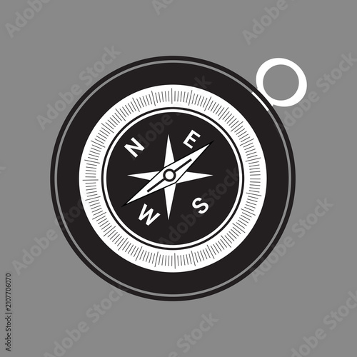Compass Vector Illustration Black And White Navigation Tool