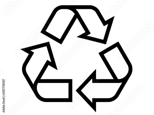 Recycle symbol icon, a circular arrow design representing environmental sustainability, conservation, and the reuse of materials on a transparent background