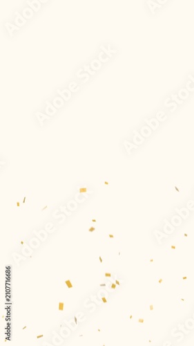 Vertical video golden confetti burst on white background for social media celebration