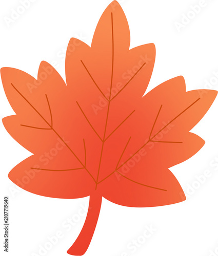 Red Maple Leaf Flat Vector Isolated