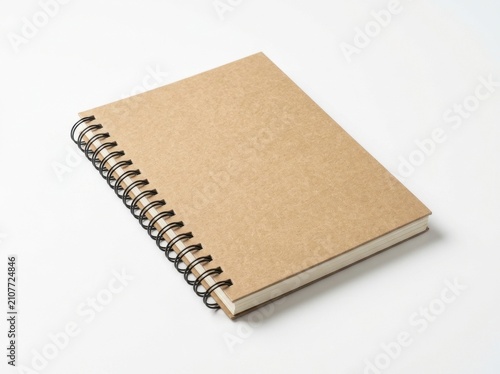 Eco-Friendly Closed Spiral Notebook on White Background