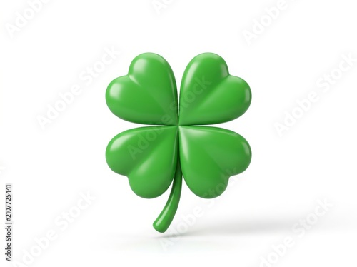 Three-Dimensional Four-Leaf Clover Symbol of Luck