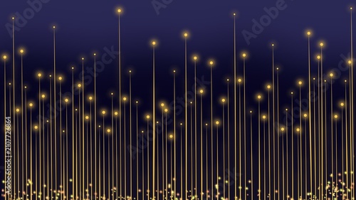 Abstract Vertical Lines With Glowing Orbs