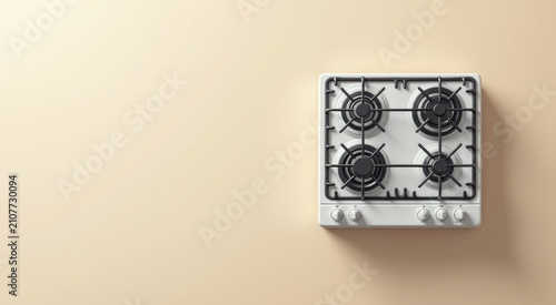White stove top with four burners on it