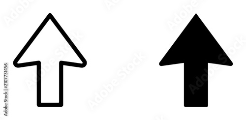 Bild auf Leinwand Upward Arrow Icons, Simple Black and White Directional Symbols, Vector Graphics