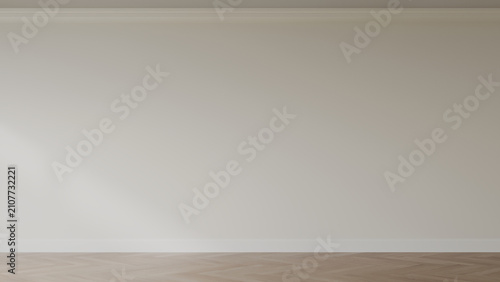 The house and living and white sitting room and empty wall background. 3d render
