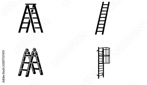 ladder icon silhouette vector illustration
